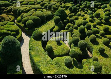 Buchsbaumgarten, Les Jardins de Marqueyssac, Vezac, Dordogne, Périgord, Département Dordogne, Region Nouvelle-Aquitaine, Frankreich Stockfoto