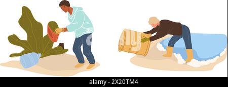 Illustrationsvektor für die Reinigung der Außenumgebung Stock Vektor