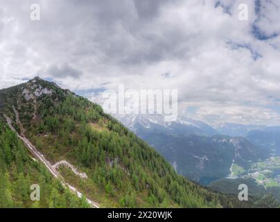 Bergtal bei Klettersteige am Jenner im Berchtesgadener Nationalparar, Alpen Stockfoto