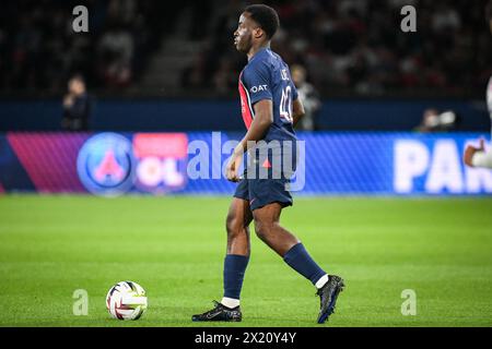 Paris, Frankreich. April 2024. PARIS, FRANKREICH - 6. APRIL: Yoram Zague von PSG während des Ligue 1 Uber Eats-Spiels zwischen Paris Saint-Germain und Clermont Foot 63 im Parc des Princes am 6. April 2024 in Paris. (Foto: Matthieu Mirville/BSR Agency) Credit: BSR Agency/Alamy Live News Stockfoto