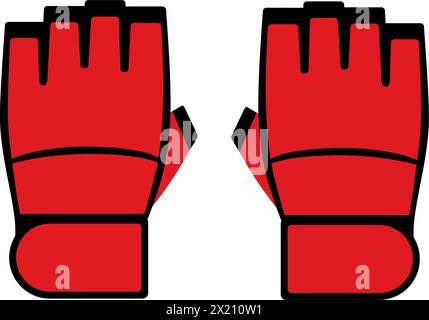 Mixed Martial Arts Ausrüstung: Sparringhandschuhe Symbol Stock Vektor