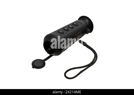 Moderne monokular Wärmebildkamera isolieren auf einem weißen Hintergrund. Ein Gerät für die Festsetzung der Wärmestrahlung. Stockfoto