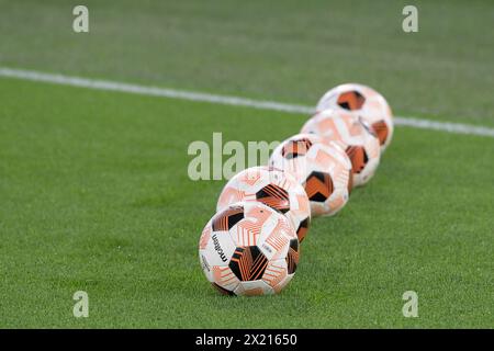 18. April 2024, Stadio Olimpico, Roma, Italien; UEFA Europa League - Viertelfinale - 2. Leg Fußball; Roma gegen Mailand; offizieller Ball Stockfoto