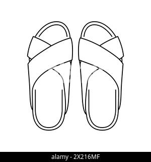 Symbol für die Linienfarbe der Sandalen. Signieren Sie für Webseite, mobile App, Schaltfläche, Logo. Schaltfläche Vektorisoliert. Bearbeitbare Kontur. Stock Vektor