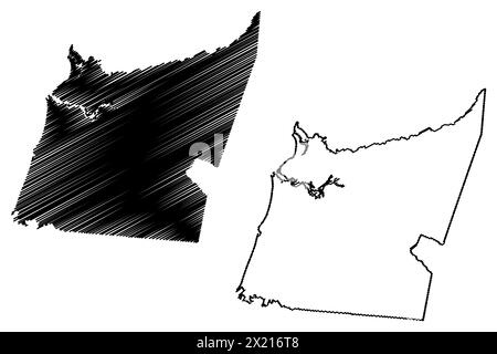 Aborigines Shire of Kowanyama (Commonwealth of Australia, Queensland State) Karte Vektor Illustration, Scribble Skizze Kowanyama Karte Stock Vektor