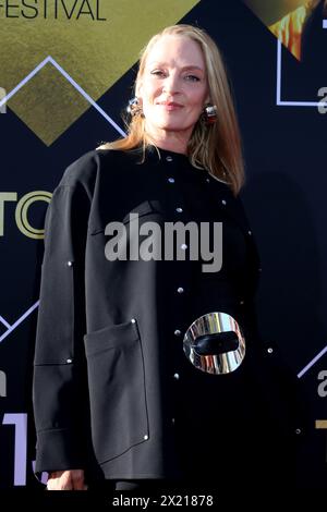 April 2024, Los Angeles, CA, USA: LOS ANGELES - 18. APR: UMA Thurman beim TCM Classic Film Festival Opening Night 2024 - 30. Jahrestag Präsentation von ''Pulp Fiction'' im TCL Chinese Theater IMAX am 18. April 2024 in Los Angeles, CA (Credit Image: © Kay Blake/ZUMA Press Wire) NUR REDAKTIONELLE VERWENDUNG! Nicht für kommerzielle ZWECKE! Stockfoto