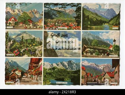 Geographie / Reisen, Deutschland, Städte und Gemeinden, Garmisch-Partenkirchen, Ansichtskarte, ADDITIONAL-RIGHTS-CLEARANCE-INFO-NOT-AVAILABLE Stockfoto