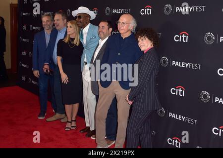 Judd Apatow, Jeff Garlin, Cheryl Hines, J.B. Smoove, Jeff Schaffer, Larry David und Susie Essman beim Screening der HBO Sitcom 'Curb Your enthusiasm / Lass es, Larry!' Auf dem 41. Paleyfest 2024 im Dolby Theatre. Los Angeles, 18.04.2024 Stockfoto