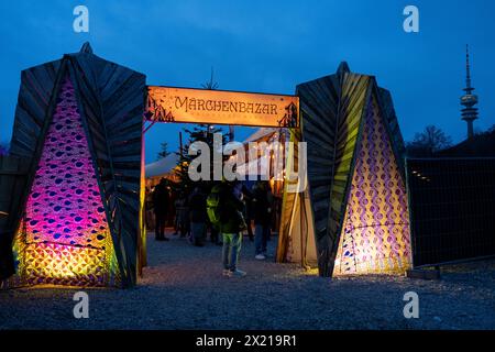 Märchenbasar im Münchner Olympiapark Stockfoto