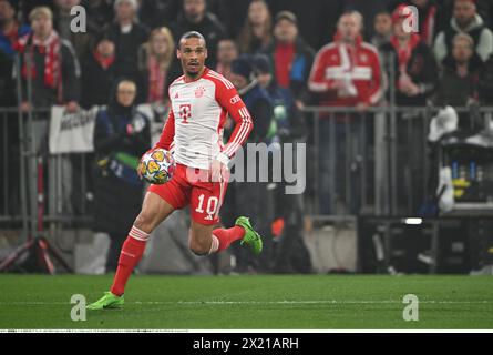 München, Deutschland. April 2024. Leroy Sane von Bayern München im Finale des UEFA Champions League-Viertels im zweiten Leg zwischen Bayern München und Arsenal in der Allianz Arena in München, Deutschland, 17. April 2024. Quelle: Takamoto Tokuhara/AFLO/Alamy Live News Stockfoto