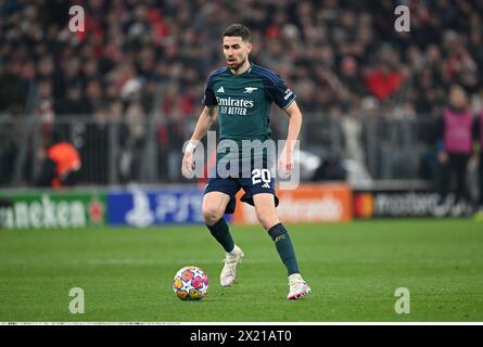 München, Deutschland. April 2024. Jorginho von Arsenal in Aktion während des UEFA Champions League-Viertelfinales im zweiten Leg zwischen Bayern München und Arsenal in der Allianz Arena in München, Deutschland, 17. April 2024. Quelle: Takamoto Tokuhara/AFLO/Alamy Live News Stockfoto