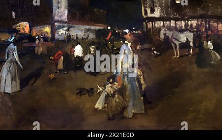 Abend auf dem Dam-Platz in Amsterdam 1890 George Hendrik Breitner 1857-1923 Königliches Museum der Schönen Künste der Niederlande, Antwerpen, Belgien, Belgien Stockfoto