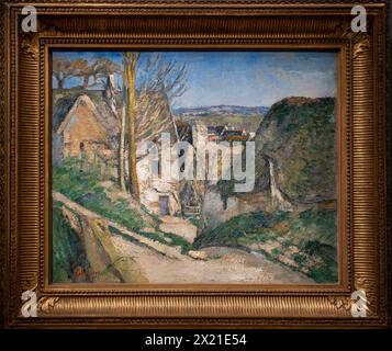 Paris, Frankreich - 04 12 2024: Museum Orsay. Das Haus des gehängten Mannes, Auvers-Sur-Oise gemalt von Paul Cézanne Stockfoto