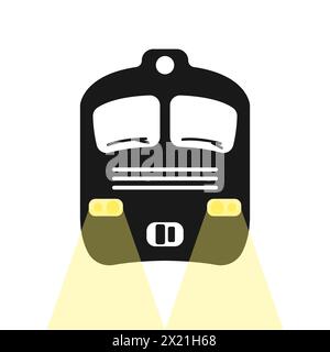Subway-Silhouette Vektor-Symbol vorn. Öffentliche Verkehrsmittel für Fahrgäste Vektor. Schwarzes Symbol für Stadtverkehr, Zug. Stock Vektor