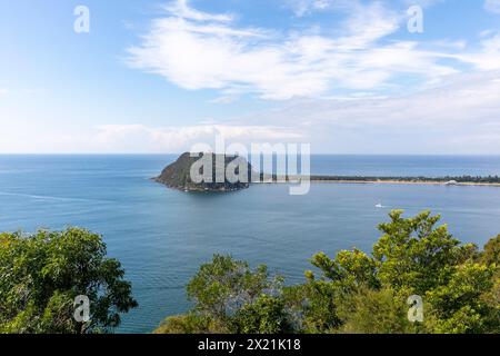 Barrenjoey Headland, Teil des Ku-Ring Gai Chase Nationalparks mit Barrenjoey Halbinsel, Leuchtturm und Palm Beach, Sydney, NSW, Australien, 2024 Stockfoto