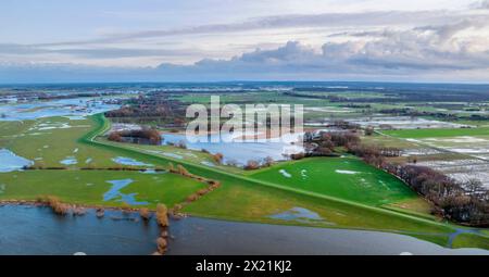 Elbflut, Luftaufnahme, Deutschland, Mecklenburg-Vorpommern Stockfoto