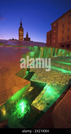 Brunnen der Hispanidad, Fuente de la Hispanidad, Spanien, Aragon, Saragossa Stockfoto