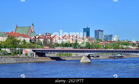 Warschau, Polen. 11. April 2024. Panorama der Altstadt. Stockfoto