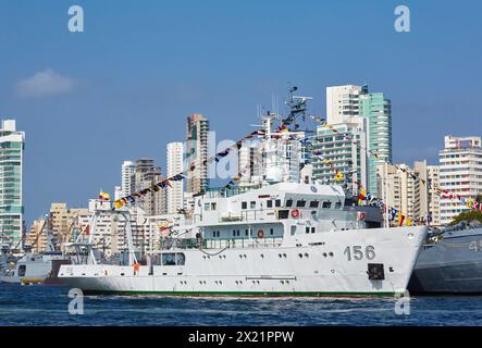 Bahia de Las Animas, Bocagrande, Cartagena de Indias, Bolivar, Kolumbien, Südamerika. Stockfoto