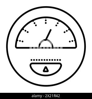 Tachometerschild, Vorderseite der Transportdetails, schwarzes Linienvektorsymbol Stock Vektor