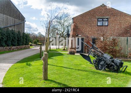 Die Hauptscheune auf der Botley Hill Farm wurde für Hochzeitszeremonien in Surrey, Großbritannien, genutzt Stockfoto