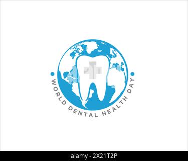 World Dental Health Care Logo Designs für medizinischen internationalen Service Stock Vektor
