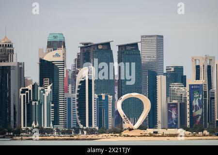 Skyline Doha am Nachmittag in Doha Corneach, Katar 10-04-2024 Stockfoto