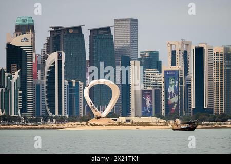 Skyline Doha am Nachmittag in Doha Corneach, Katar 10-04-2024 Stockfoto