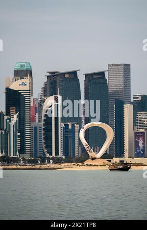 Skyline Doha am Nachmittag in Doha Corneach, Katar 10-04-2024 Stockfoto