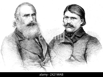 Zwei Nestorianer im Fremden-Heim für Asiaten, Limehouse, 1862. Priester Yohanan (John)... hatte von der türkischen Missionshilfegesellschaft gehört... die Idee kam ihm auf, dass, wenn der Zustand seines Volkes (d. h. extreme Armut) in England weithin bekannt wäre, Hilfe bevorstehen würde... er machte sich zu Fuß nach England... "ohne Handtasche oder Schreibschrift"... in Anwesenheit von Diacon Yiskhak (Isaak)... wenn wir hinzufügen, dass Yohanan es ist zweiundsechzig Jahre alt und kennt nur wenige Worte Englisch, den starken Glauben oder die Liebe zum Abenteuer, die den alten Mann animierte, der vor 1861 nie über seine nat hinweggewandert war Stockfoto