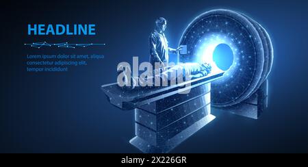 MRT-Gerät. Kopf-CT, Hirnbildgebung, diagnostische Radiologie Stock Vektor