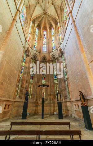 Der Chor des Dominikanerklosters oder des Klosters Batalha in der Stadt Batalha, Provinz Beira Litoral, Portugal. Errichtet 1385 agter Sieg über t Stockfoto