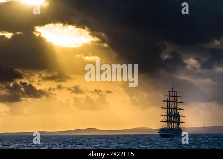 Segelschiff, Karibik, Kralendijk, Bonaire, Kleinen Antillen Stockfoto