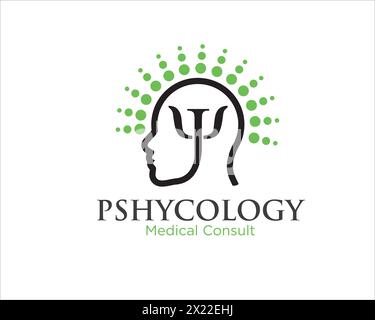 Psychology Mind Logo Designs für medizinische Beratung Stock Vektor