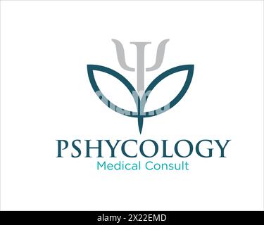 Psychologieblatt-Logo-Designs für Medical Consult-Logo Stock Vektor