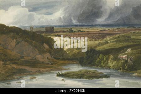 Lydford Castle, 1800. Stockfoto