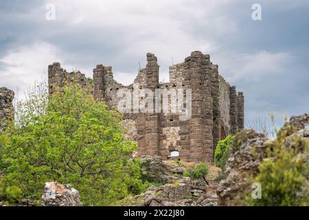 Die antike Stadt Aspendos in Antalya Serik an einem sonnigen Tag Stockfoto