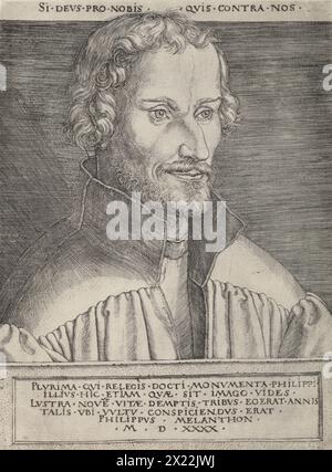 Philip Melanchthon, 1540. Philip Melanchthon (1497–1560) war eine führende Persönlichkeit der Reformation in Deutschland. Seine Bedeutung für die Reformation lag darin, dass er Martin Luthers Ideen systematisierte, öffentlich verteidigte und zur Grundlage einer religiösen Erziehung machte. Stockfoto