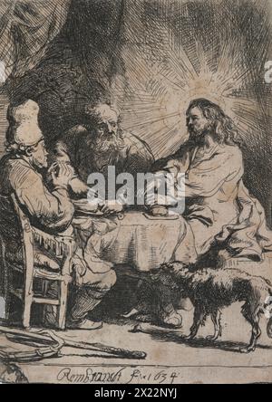 Christus bei Emmaus: Die kleinere Platte, 1634. Stockfoto