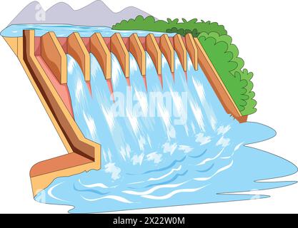 Dam-Vektor-Illustration in einem isolierten Hintergrund Stock Vektor