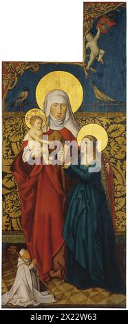 Heilige Anna mit Jungfrau und Kind und Spender (äußerer linker Flügel), 1515. Stockfoto