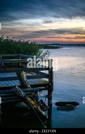 Fisherman&#39;s Strand am Achterwasser (Bezirk Warthe-Ausbau), Warthe, Lieper Winkel, Usedom, Ostseeküste, Mecklenburg Vorpommern Bal Stockfoto