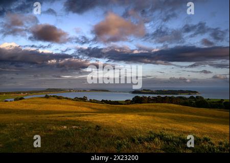 Blick von Bakenberg in Mönchgut, Rügen, Ostseeküste, Mecklenburg Vorpommern Ostseeküste, Mecklenburg Vorpommern, Deutschland Stockfoto