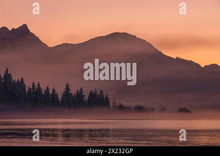 Hopfensee im Winter, Ostallgäu, Schwaben, Deutschland, Ostallgäu, Hopfensee, Bayern, Deutschland Stockfoto