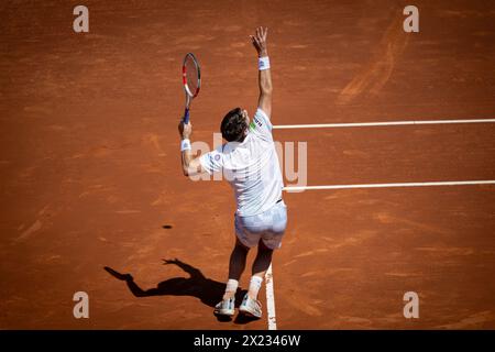 Barcelona, Spanien. April 2024. Cameron Norrie (UK) während eines Viertelfinales ATP 500 Barcelona Open Banc Sabadell 2024 im Real Club de Tenis de Barcelona, Spanien am 19. April 2024. Foto: Felipe Mondino/SIPA USA Credit: SIPA USA/Alamy Live News Stockfoto