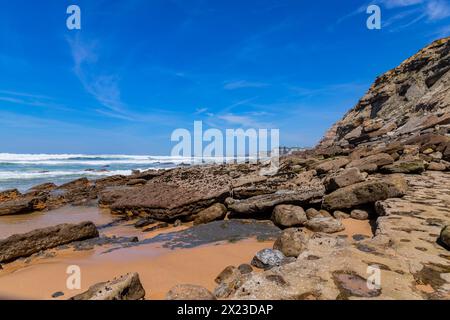 Praia do sul Beach, Ericeira, Sintra, Lissabon Küste, Portugal Stockfoto