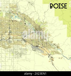 Boise Idaho USA Karte Poster Kunst Stock Vektor