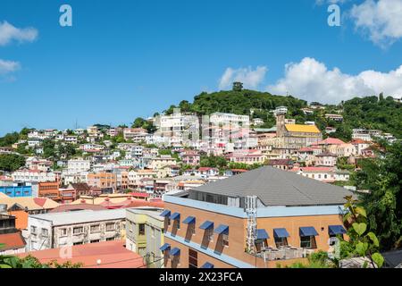 Blick auf die Stadt St. George's, Grenada, Karibik. Stockfoto