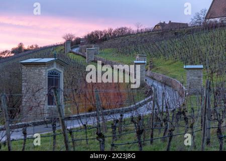 Der Kreuzweg bei Volkach, Kitzingen, Unterfranken, Franken, Bayern, Deutschland, Europa Stockfoto