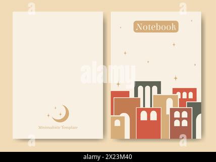 Notebook-Abdeckung im kindlichen Design. Titelseite minimalistisches Reisetagebuch Illustration. Vektorvorlage Schulplan für Schüler. Das können wir sein Stock Vektor